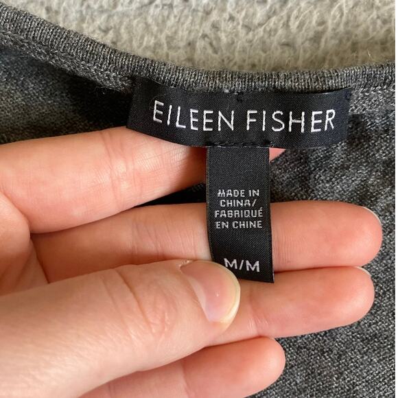 Eileen Fisher Sweater Medium Wool Alpaca Pullover Light Round Neck Gray Minimal - Picture 8 of 14